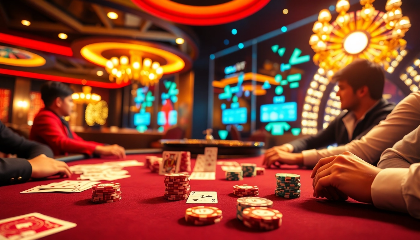 Experience thrilling gameplay at 166bet with vibrant poker tables and luxurious casino ambiance.