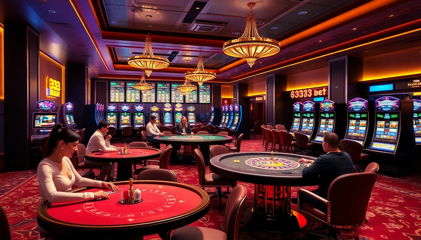 Experience the thrill of gaming with 333bet at a vibrant casino table.