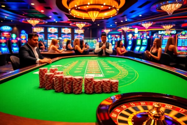 Experience the thrill of 136bet at a glamorous casino featuring engaging blackjack tables and vibrant slots.