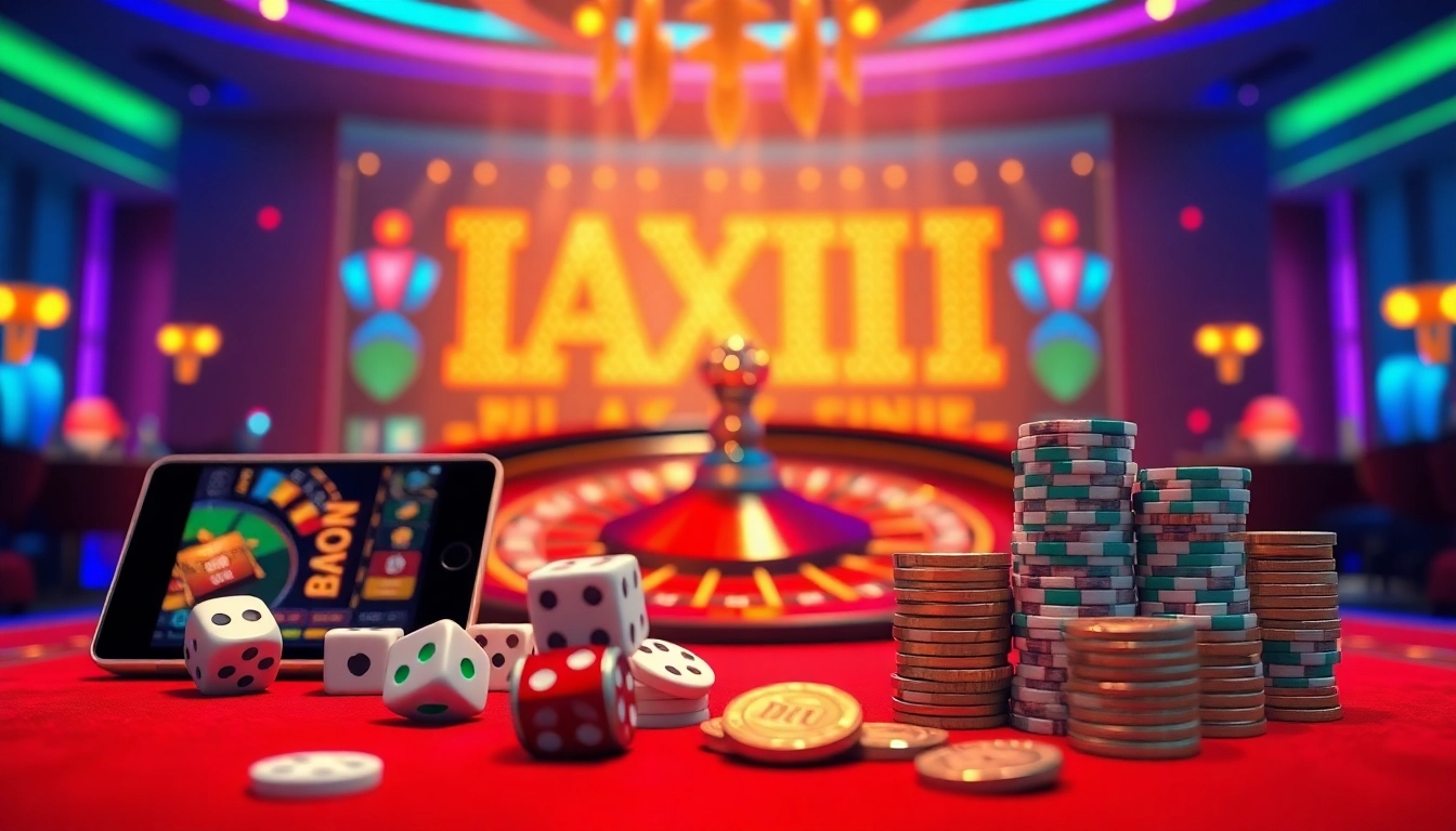 Exciting app tài xỉu online gaming scene showcasing vibrant dice and casino elements.