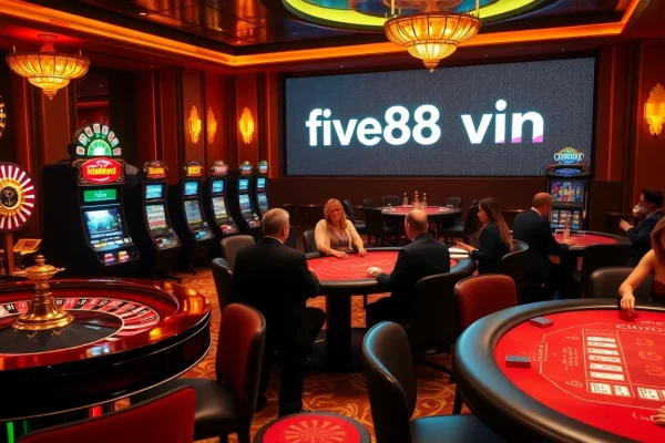 Win big at five88 vin casino with exciting games like poker and slots under luxurious lighting.