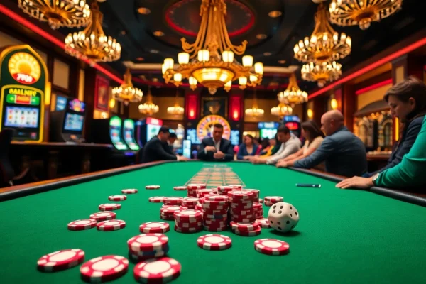 Engaged players enjoying poker at 789 club, surrounded by dynamic casino excitement.