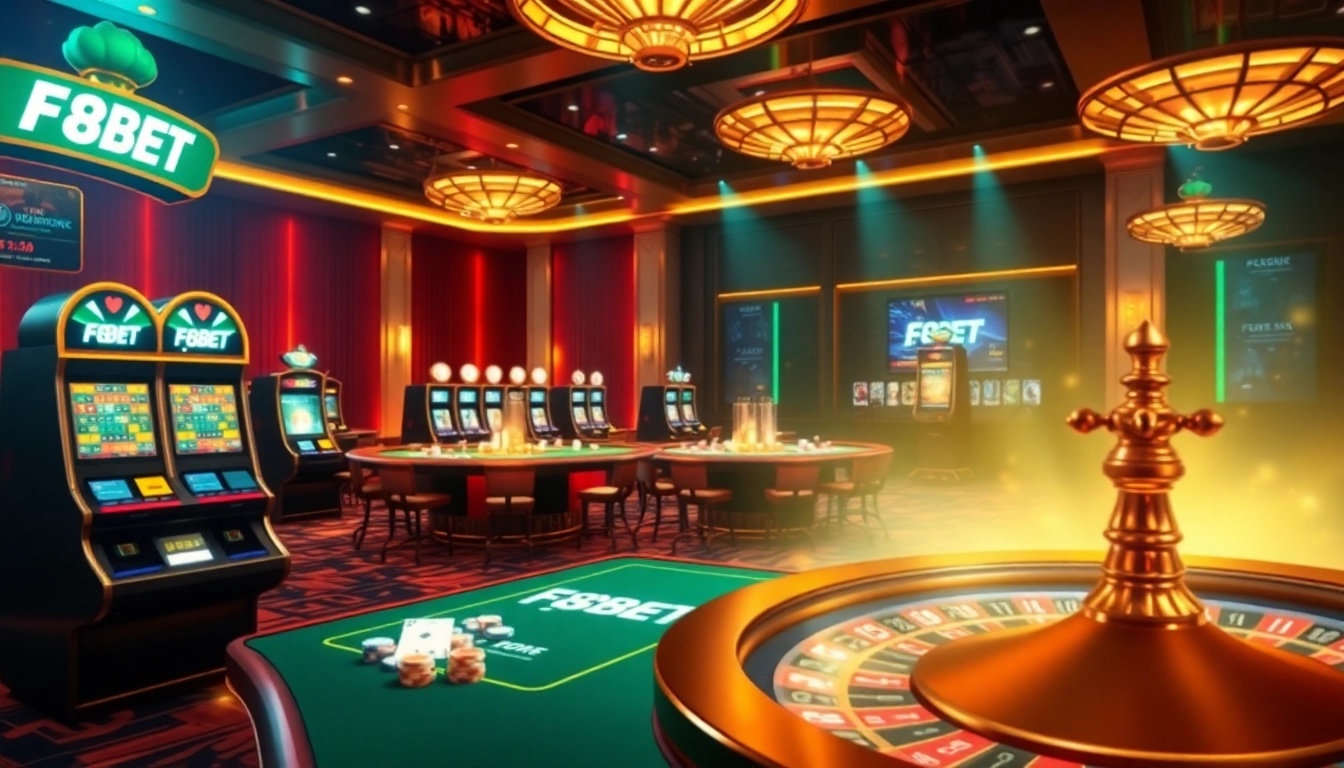 Experience the thrill of F8BET with vibrant casino visuals and exciting gaming options.