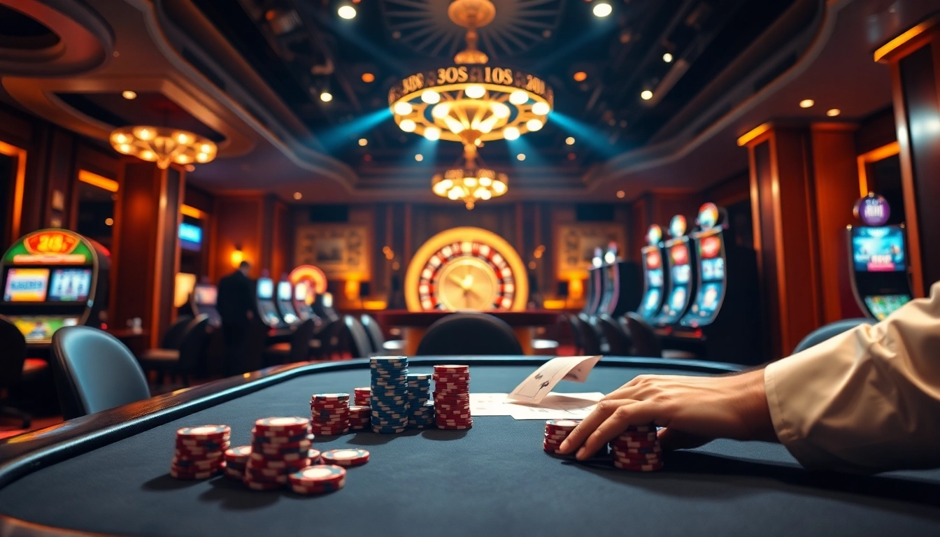Engaging scene of players betting at the 88i casino table with vibrant poker chips and cards.
