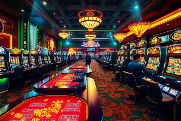 Profitez de l'expérience immersive du casino en ligne avec des jeux variés et des couleurs éclatantes.