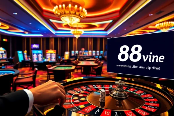 The thrilling casino experience at https://68vip.one/ featuring vibrant gaming tables and engaged players in a luxurious setting.