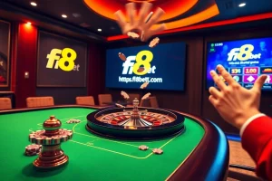 Engage with the thrill of online gambling at https://f8betb1.com/ featuring a vibrant casino table and exciting games.