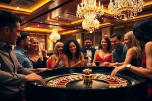 Vibrant scene at meilleur casino en ligne highlighting players enjoying a roulette game.