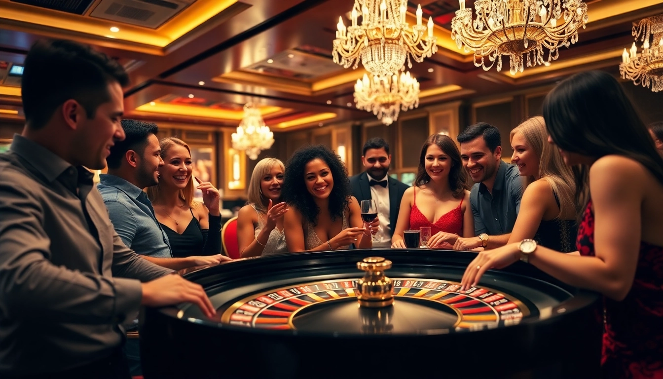 Vibrant scene at meilleur casino en ligne highlighting players enjoying a roulette game.