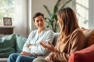 Understanding depression symptoms in a supportive therapy session between a counselor and client.