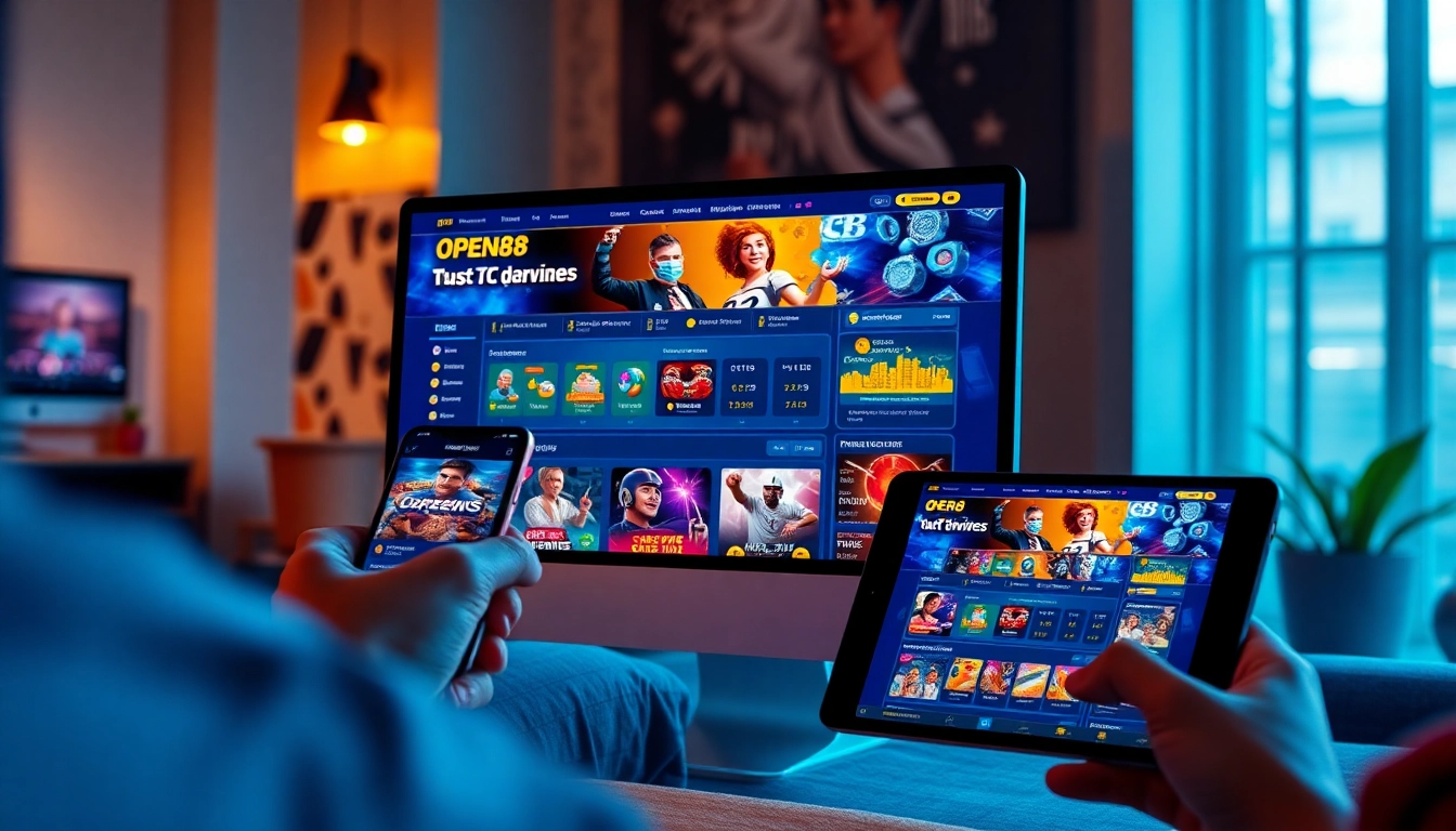 Engaging interface of đăng ký open88 online gambling platform showcasing casino and sports betting options.