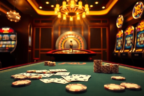 Immersive casino experience showcasing Nohu90's vibrant table games and slot machines.