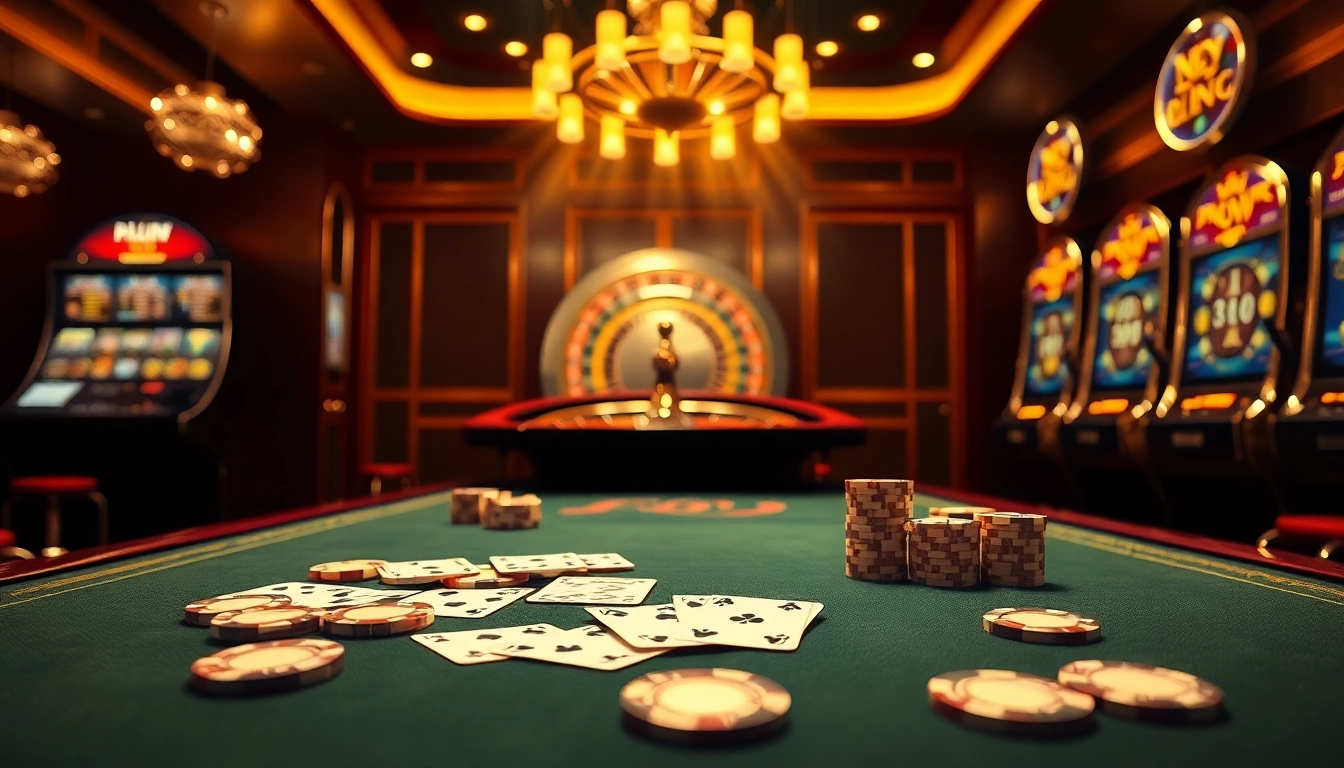 Immersive casino experience showcasing Nohu90's vibrant table games and slot machines.