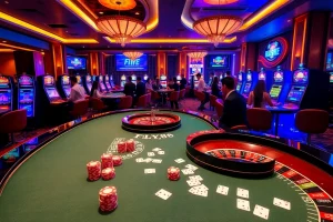 Experience thrilling gameplay at Trang Chủ FLY88 with vibrant casino tables and engaging players.