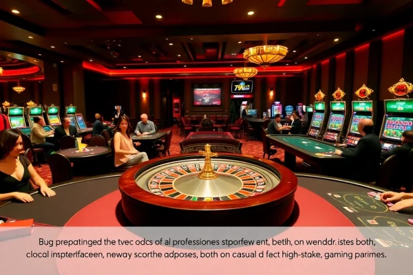 Experience excitement at 78Win with a dazzling casino atmosphere and players enjoying table games.