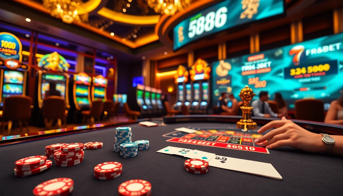Experience high-stakes excitement at F88BET with vibrant casino tables and eager players.