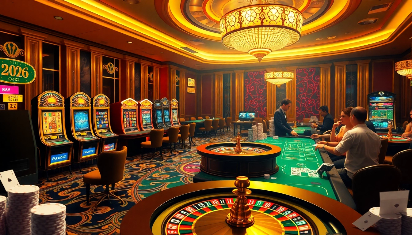 Experience the thrilling world of meilleur casino en ligne 2026 with players engaging at elegant casino tables.